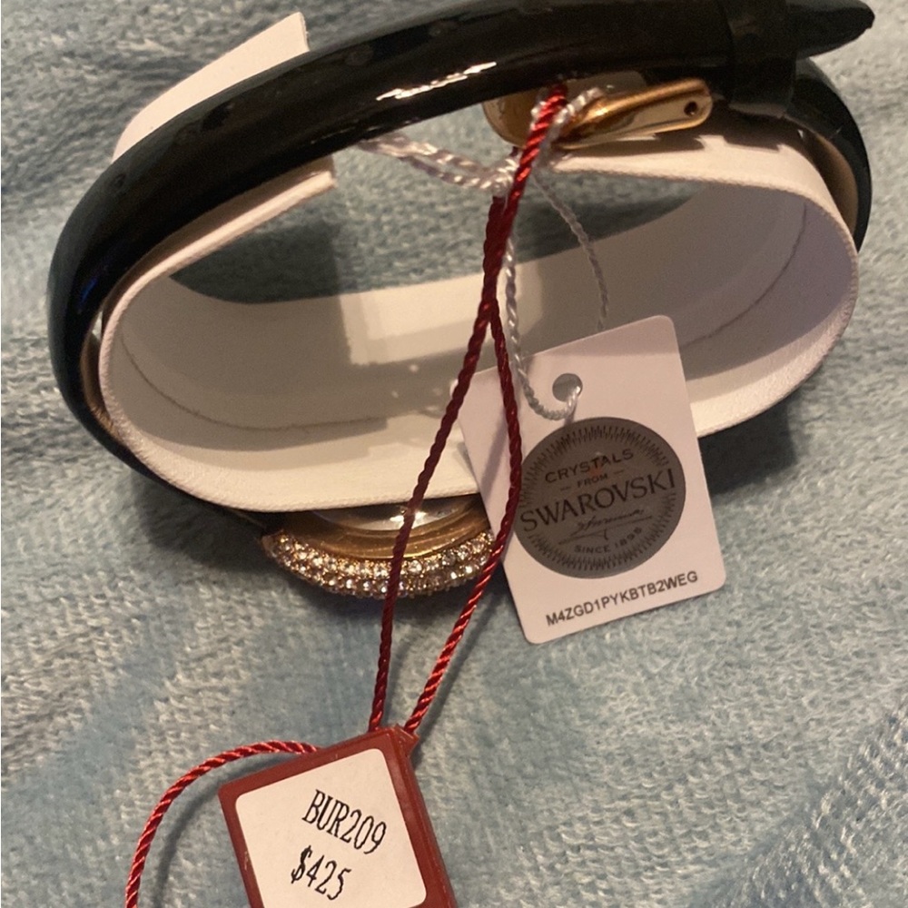 NWT Ladies luxury embedded Swarovski Krystals croc leather straps - Picture 8 of 12
